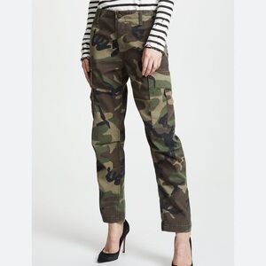 Re/Done Green and Brown Camouflage Pants